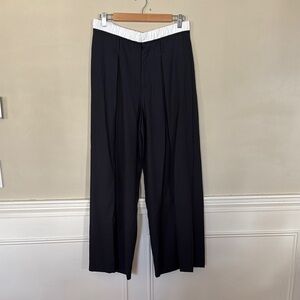 Zara Navy Pinstripe Trousers